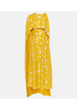 Markarian Caped silk-blend midi dress