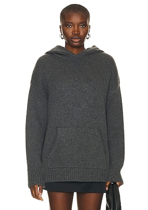 SPRWMN Heavy Cashmere Oversized Hoodie in Flannel - Grey. Size L (also in M, S, XS).
