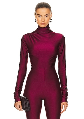 The Andamane Oleandra Turtleneck Top in Ruby - Burgundy. Size XS (also in ).