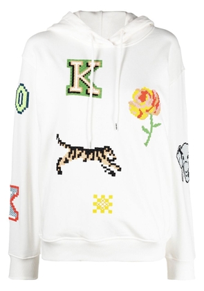 Kenzo graphic print drawstring hoodie - White