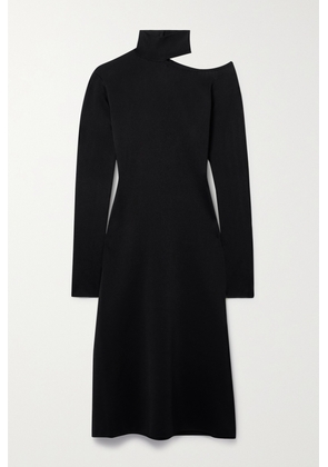 Ferragamo - Cutout Stretch-knit Midi Dress - Black - x small,small,medium,large,x large
