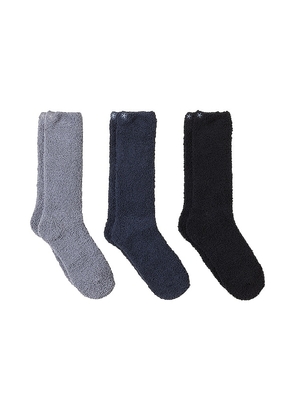 Barefoot Dreams Cozychic 3 Pair Sock Set in Black.