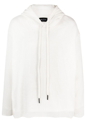 Andrea Ya'aqov long-sleeve knitted hoodie - White
