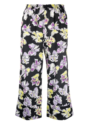 MSGM bow-print cropped trousers - Black