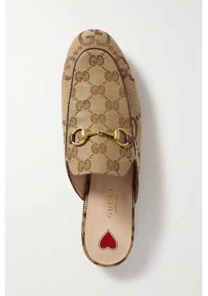 Gucci - Princetown Horsebit-detailed Leather-trimmed Canvas-jacquard Slippers - Neutrals - IT35,IT35.5,IT36,IT36.5,IT37,IT37.5,IT38,IT38.5,IT39,IT39.5,IT40,IT40.5,IT41,IT42