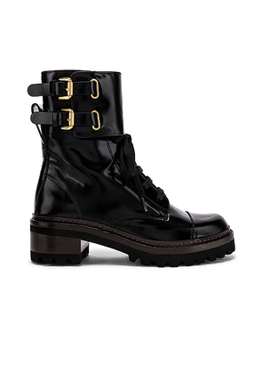 See By Chloe Mallory Biker Ankle Boot in Black. Size 38.