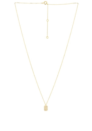 STONE AND STRAND Tagged Diamond Pendant Necklace in Metallic Gold.