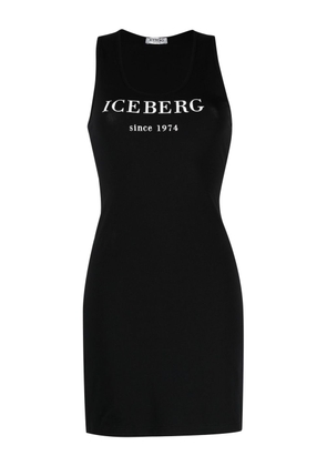 Iceberg logo-print sleeveless dress - Black