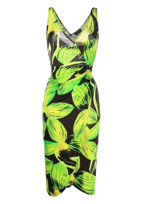 Louisa Ballou floral-print wrap midi dress - Green