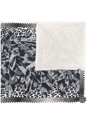 Pierre-Louis Mascia monochrome mix-print scarf - Black