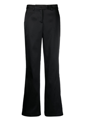 Semicouture satin-finish straight-leg trousers - Black