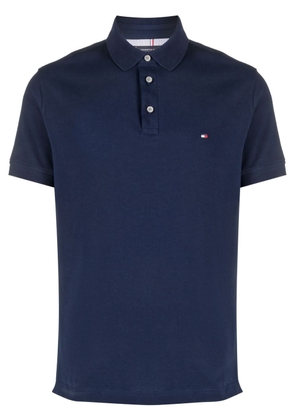 Tommy Hilfiger logo-patch piqué polo shirt - Blue