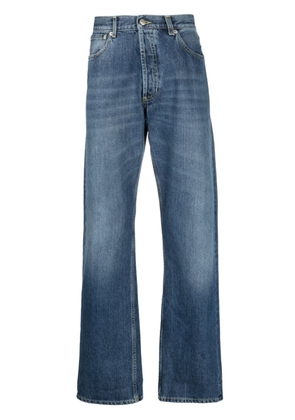 Alexander McQueen appliqué-detail straight-leg jeans - Blue
