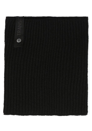 Transit logo-patch ribbed-knit scarf - Black