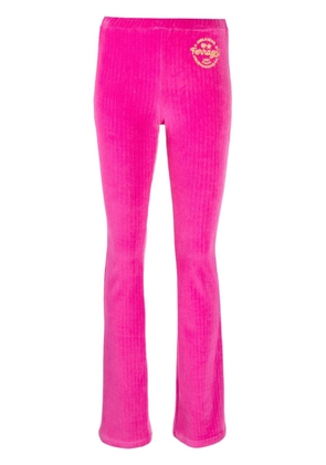 Chiara Ferragni logo-embroidered corduroy trousers - Pink