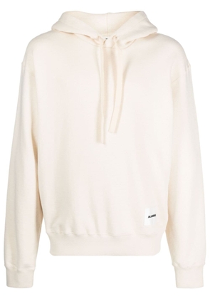 Jil Sander logo-patch cotton hoodie - Neutrals