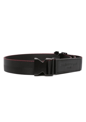 Comme des Garçons Homme logo-patch buckled belt - Black