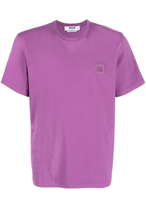 MSGM chest logo-patch detail T-shirt - Purple