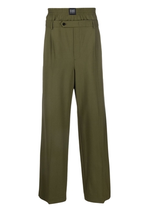 MSGM wide-leg layered waist trousers - Green