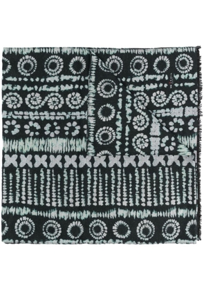 Kiton graphic-print silk scarf - Green
