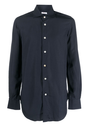 Kiton long-sleeve lyocell shirt - Blue