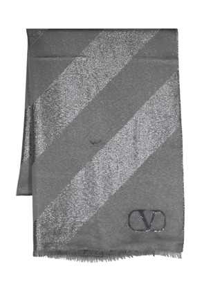 Valentino Garavani VLogo Signature silk-blend scarf - Grey