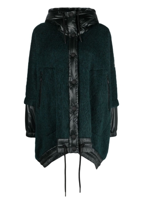Moncler Grenoble hooded knitted cape - Green