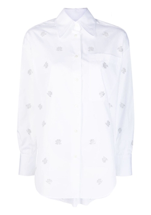 Jacob Cohën crystal-embellished cotton shirt - White