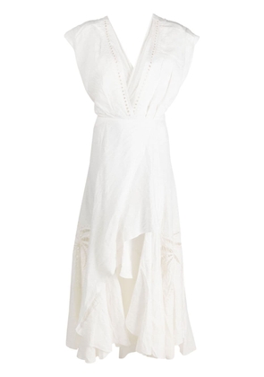 Mes Demoiselles broderie-anglaise draped dress - White