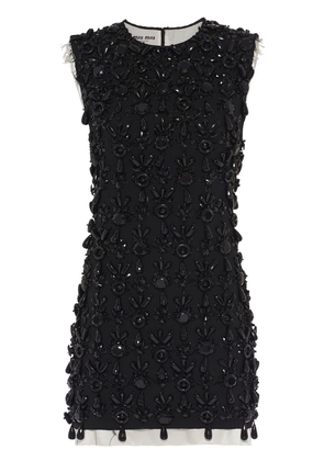 Miu Miu bead-embellished mini-dress - Black