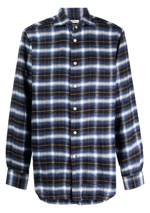 Kiton checkered buttoned shirt - Blue