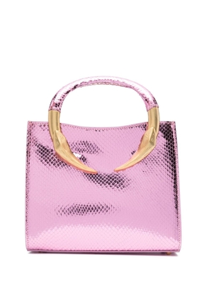 Roberto Cavalli Tiger Tooth metallic tote bag - Pink