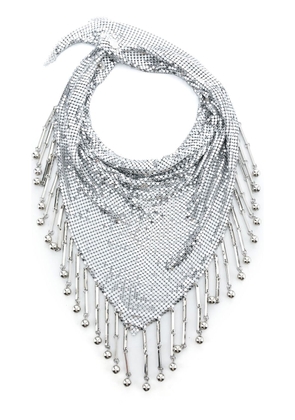 Rabanne chainmail-effect fringed-edge scarf - Silver