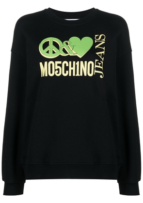 MOSCHINO JEANS logo-print cotton sweatshirt - Black