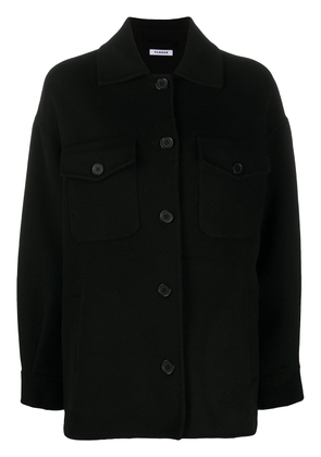 P.A.R.O.S.H. fringed chest-pocket shirt jacket - Black