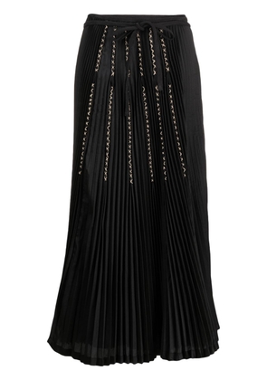 Tela plissé midi skirt - Black