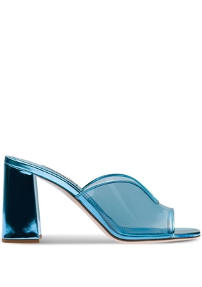 Miu Miu metallic-effect open-toe sandals - Blue