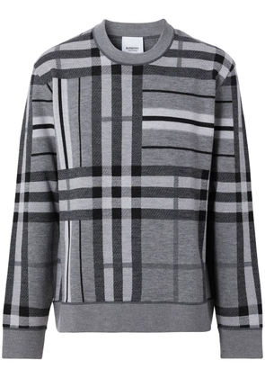 Burberry check-pattern wool jumper - Grey