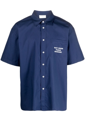 Drôle De Monsieur short-sleeve cotton shirt - Blue