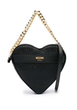 Moschino monogram-print leather tote bag - Black