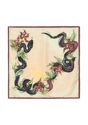 DRIES VAN NOTEN snake-print silk scarf - Yellow