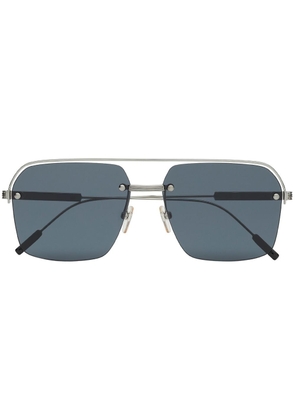 Zegna double-bridge pilot-frame sunglasses - Grey
