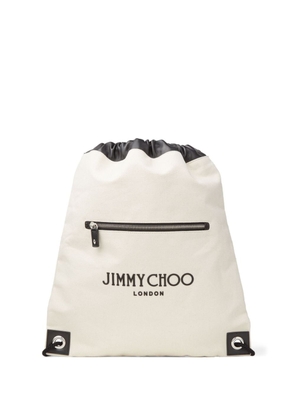 Jimmy Choo Joshu logo-print backpack - White