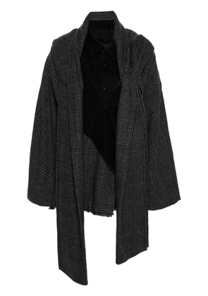 Yohji Yamamoto Combination plaid check-pattern coat - Grey