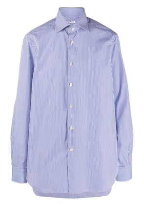 Kiton striped cotton shirt - Blue