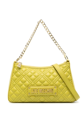 Love Moschino logo-lettering quilted shoulder bag - Green