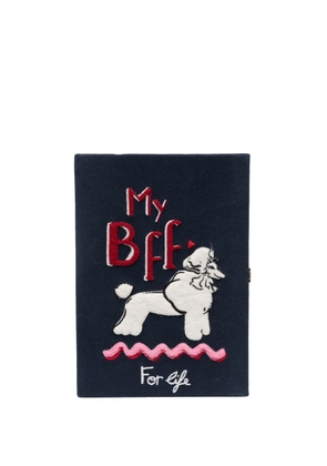 Olympia Le-Tan dog-embroidered clutch bag - Blue