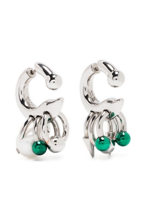 Acne Studios charm-embellished hoop earrings - Silver
