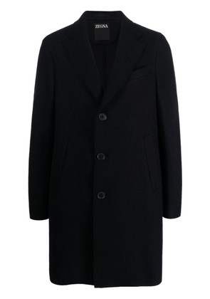 Zegna single-breasted wool coat - Blue