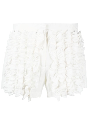 MSGM ruffle-detailed shorts - White